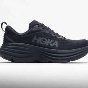 Hoka Bondi 8 All-Black Athletic Sneakers